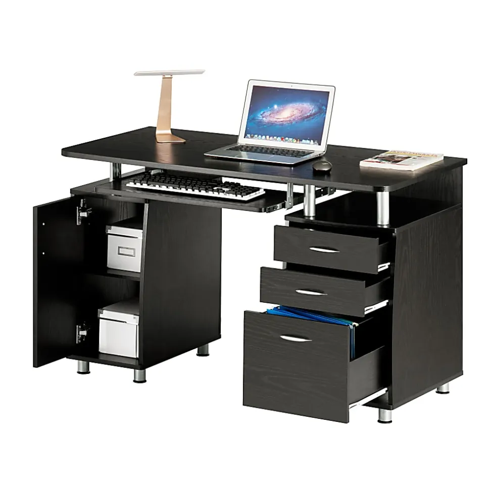 Techni Mobili Complete Workstation 48"W Computer Desk With Storage, Espresso Brown