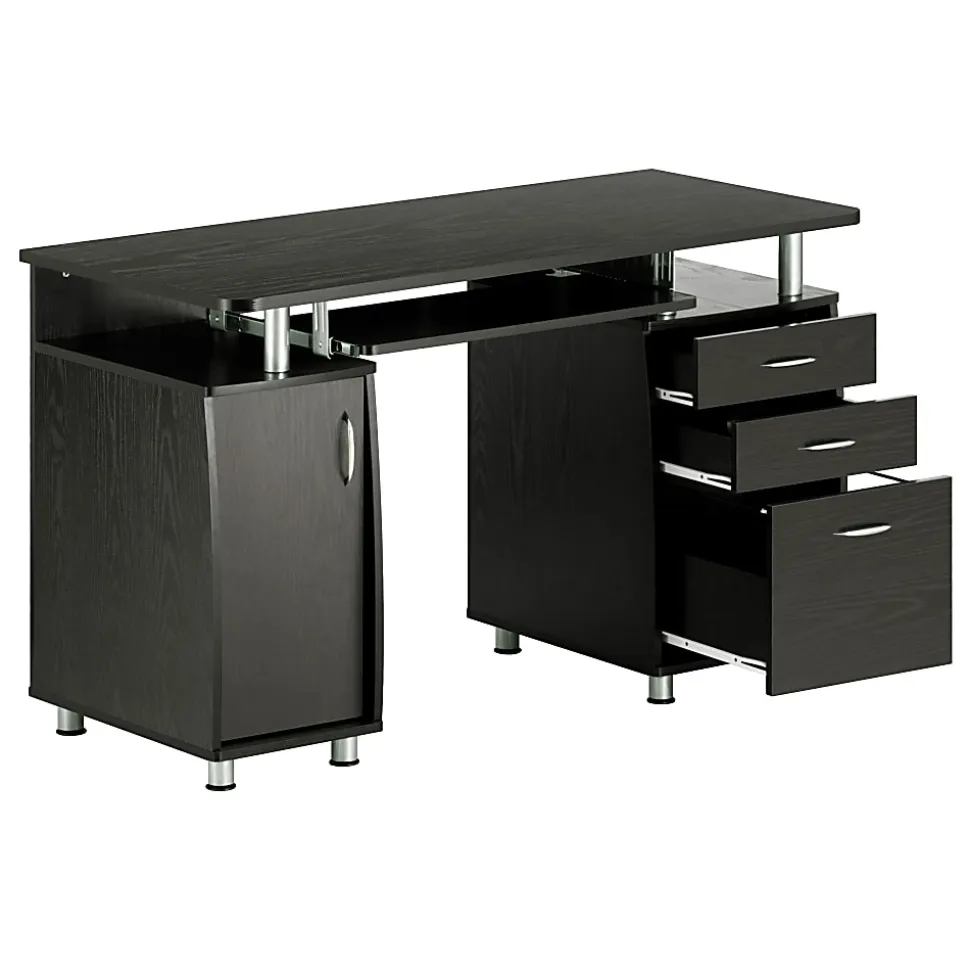 Techni Mobili Complete Workstation 48"W Computer Desk With Storage, Espresso Brown