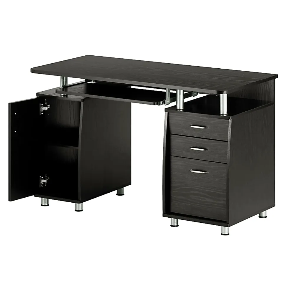 Techni Mobili Complete Workstation 48"W Computer Desk With Storage, Espresso Brown