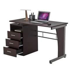 Techni Mobili Computer Desk - Rectangle Top - 3 Drawers - 80 lb Capacity - Computer