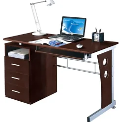 Techni Mobili Computer Desk - Rectangle Top - 3 Drawers - 80 lb Capacity - Computer