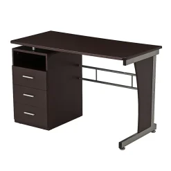 Techni Mobili Computer Desk - Rectangle Top - 3 Drawers - 80 lb Capacity - Computer
