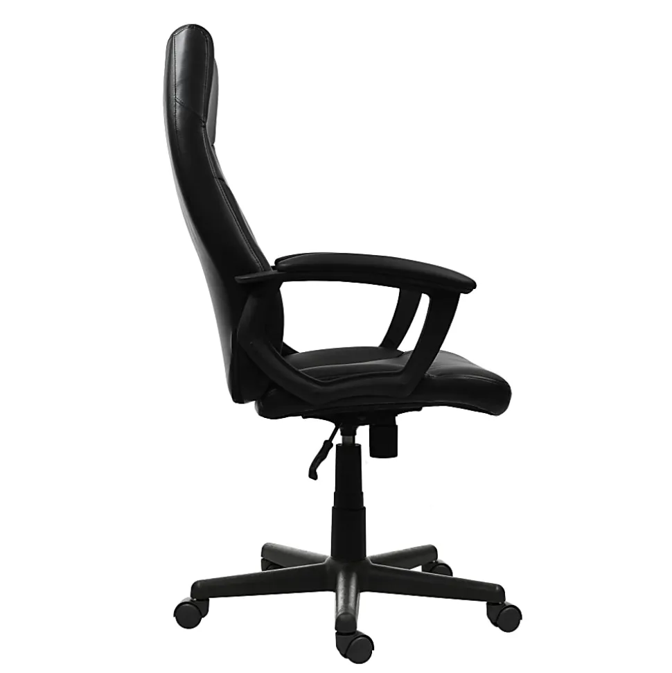 Techni Mobili Ergonomic Faux Leather Mid-Back Executive Office Chair, Black, Total Qty 1