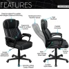Techni Mobili Ergonomic Faux Leather High-Back Executive Office Chair, Black, Total Qty 1, RTA2025CBK