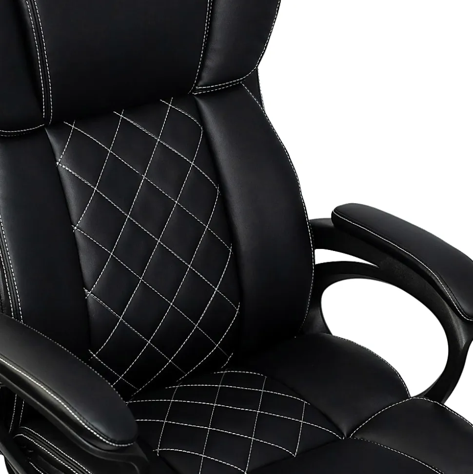 Techni Mobili Ergonomic Faux Leather High-Back Executive Office Chair, Black, Total Qty 1, RTA2025CBK