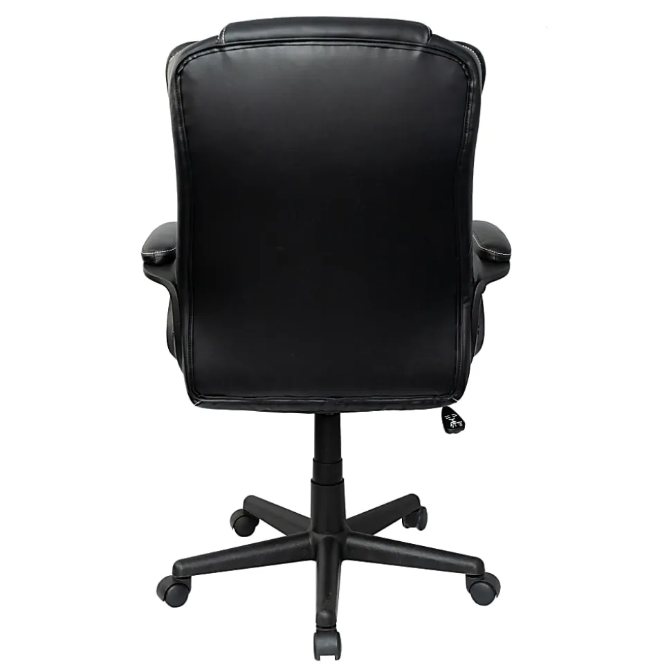 Techni Mobili Ergonomic Faux Leather High-Back Executive Office Chair, Black, Total Qty 1, RTA2025CBK