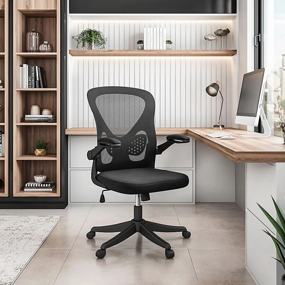 Techni Mobili Ergonomic Mesh High-Back Task Chair, Black