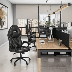 Techni Mobili High-Back Executive Sport Race Office Chair, Black, Total Qty 1