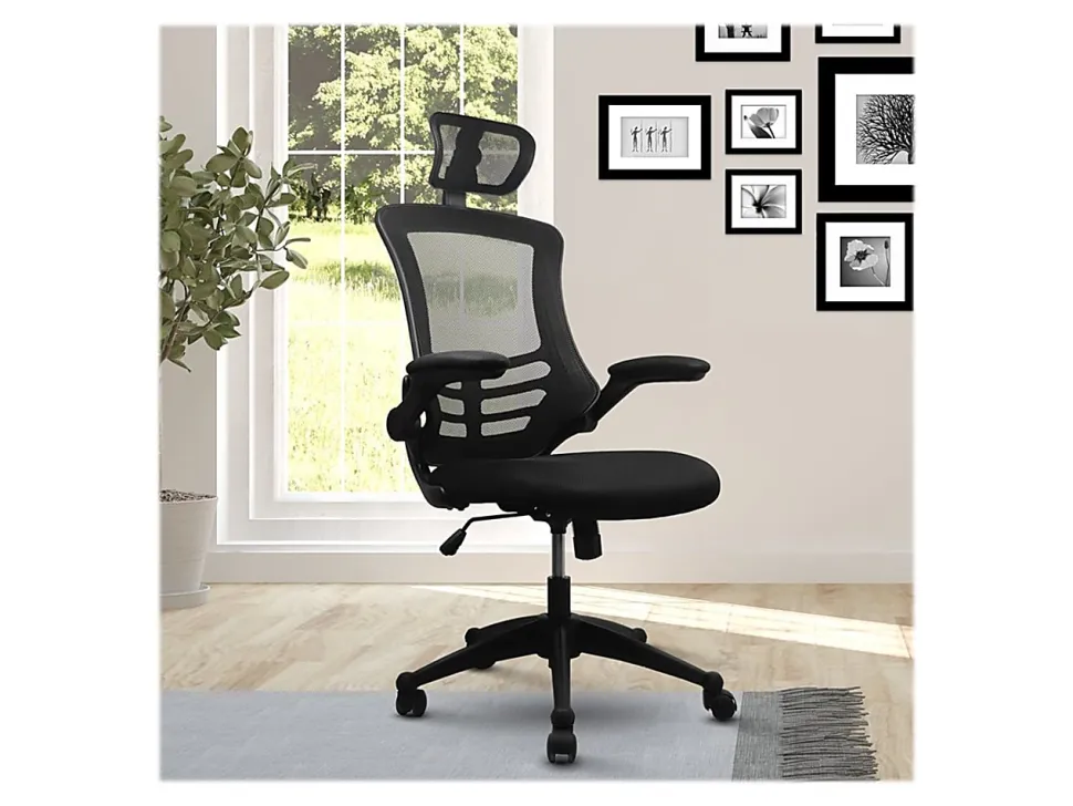 Techni Mobili Modern Ergonomic Mesh High-Back Executive Office Chair, Black, Total Qty 1