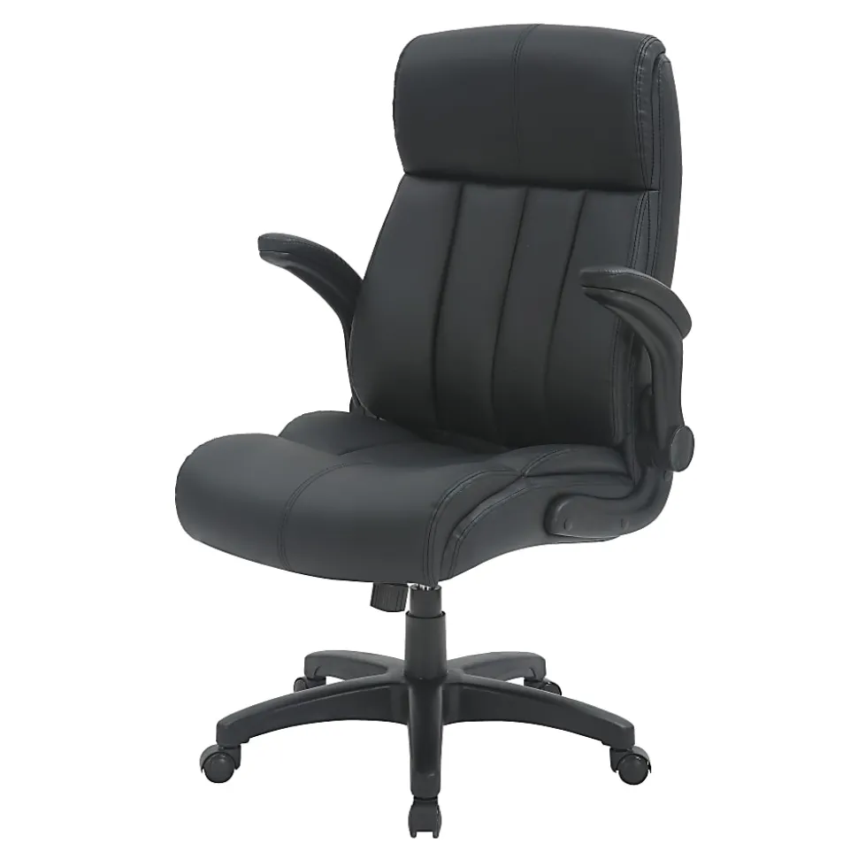 Techni Mobili RTA-4902-BK Faux Leather Executive Office Chair, Black