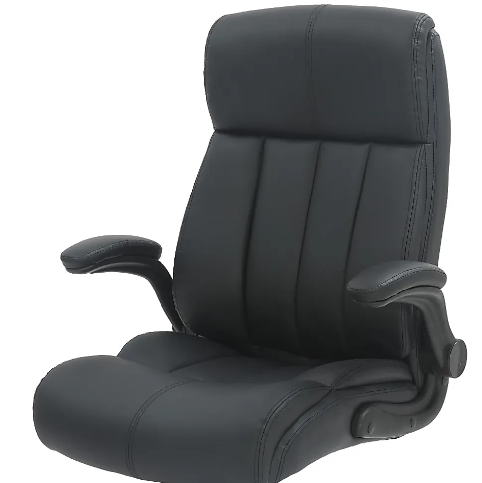Techni Mobili RTA-4902-BK Faux Leather Executive Office Chair, Black