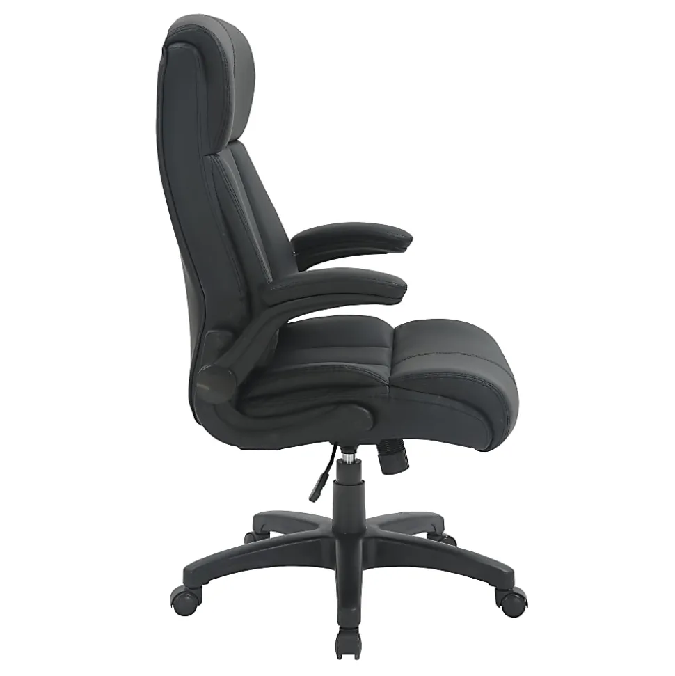 Techni Mobili RTA-4902-BK Faux Leather Executive Office Chair, Black