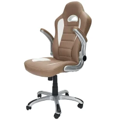 Techni Mobili RTA-3527-CM Faux Leather High-Back Executive Office Chair, Camel