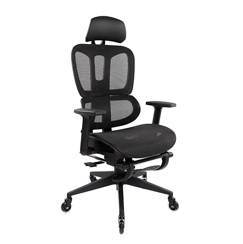 Techni Mobili Ultimate Reclining Ergonomic Mesh High-Back Task Chair, Black, Total Qty 1