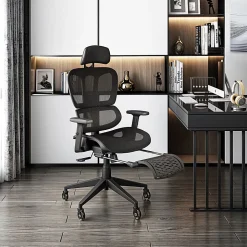 Techni Mobili Ultimate Reclining Ergonomic Mesh High-Back Task Chair, Black, Total Qty 1