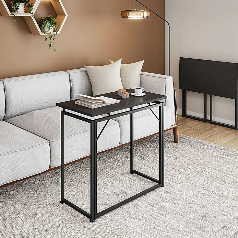 Techni Mobili 32”W Folding Writing Desk, Black, Total Qty 1