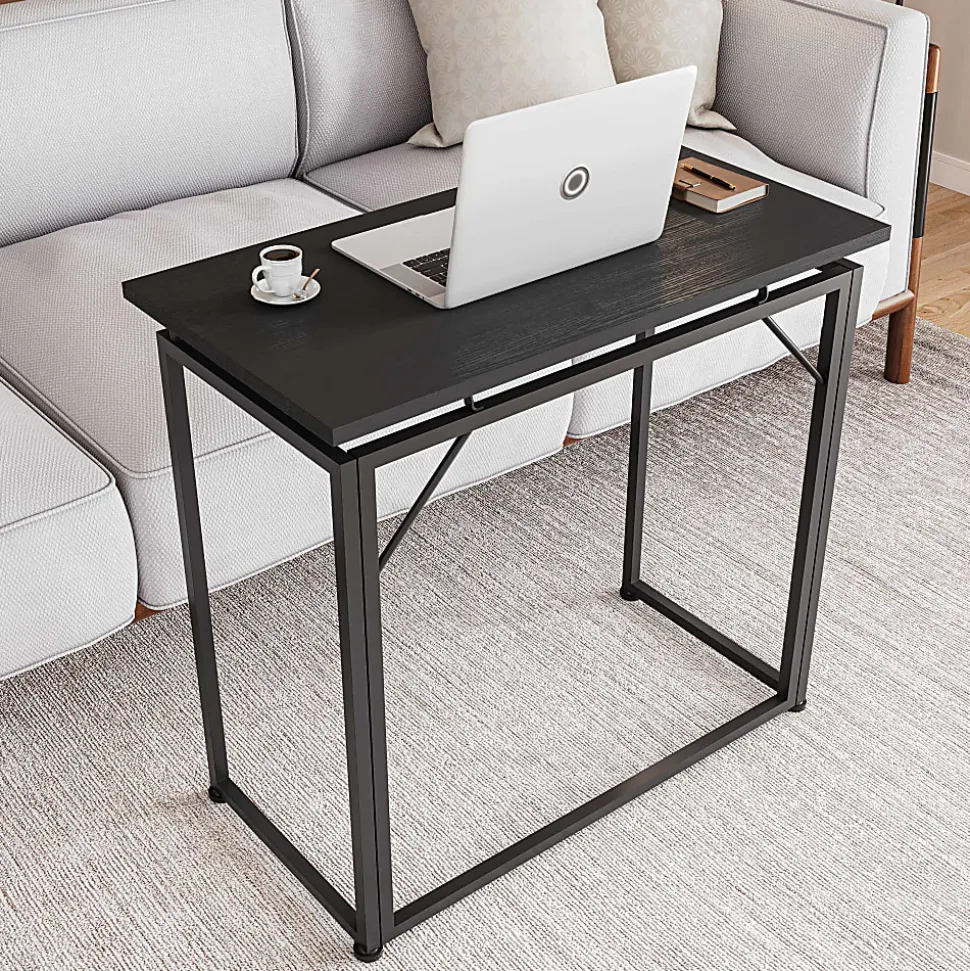 Techni Mobili 32”W Folding Writing Desk, Black, Total Qty 1