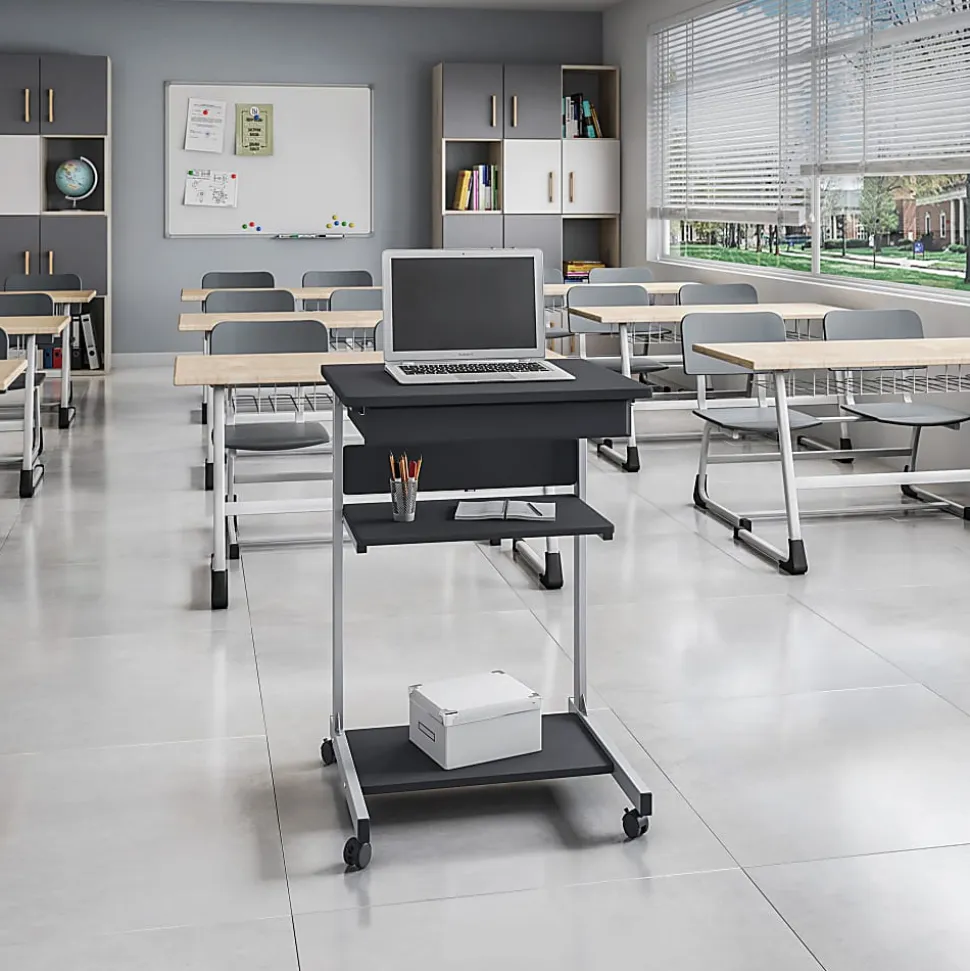 Techni Mobili 22"W Laptop Table Standing Desk, Graphite