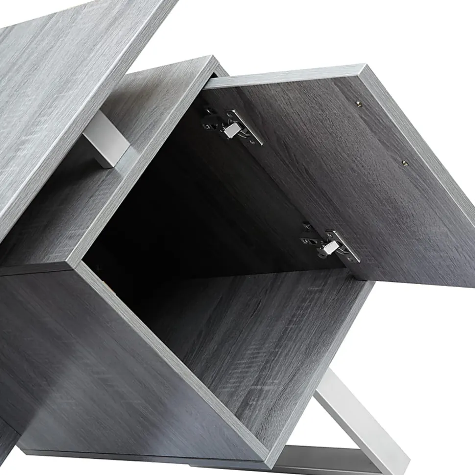Techni Mobili 52"W Modern Computer Desk With Storage, Gray