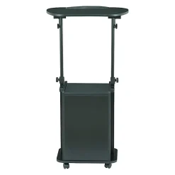 Techni Mobili 24”W Sit-to-Stand Rolling Adjustable Height Laptop Cart Standing Desk With Storage, Black, Total Qty 1