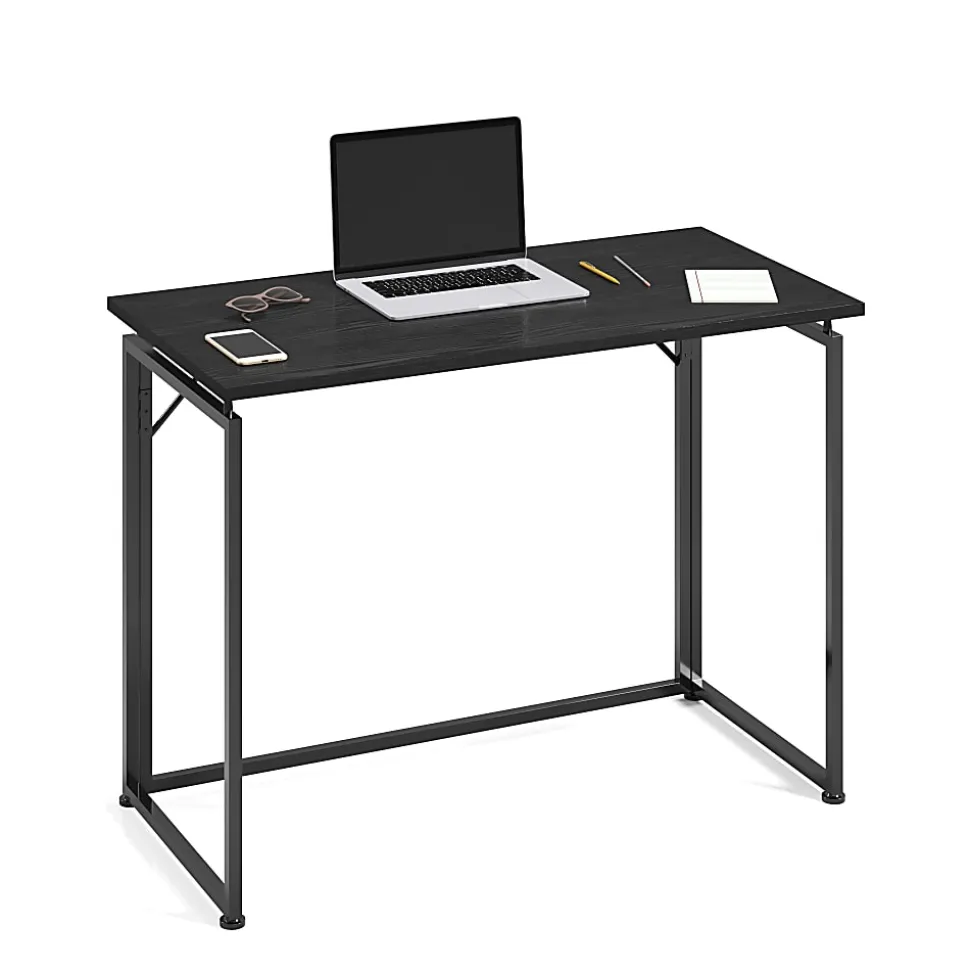 Techni Mobili 40"W Space-Saving Folding Writing Desk, Black, Total Qty 1