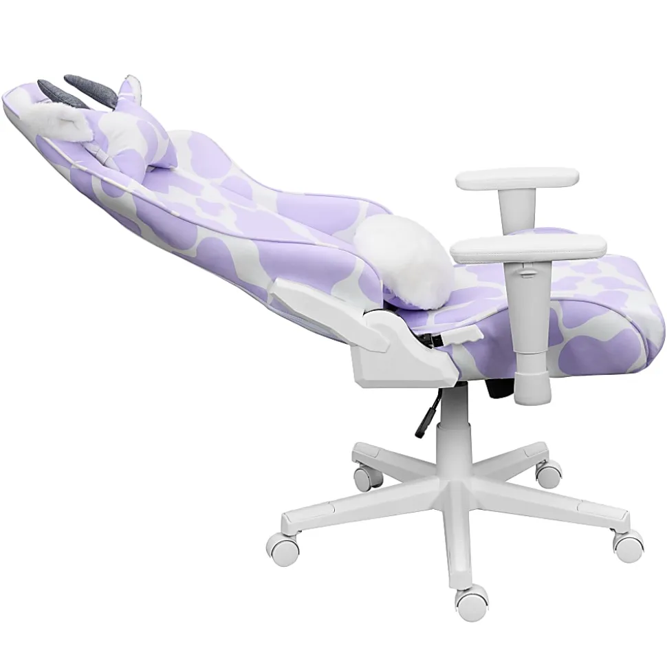 Techni Sport Cow Series Ergonomic Fabric Computer Gaming Chair, Lavender