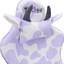 Techni Sport Cow Series Ergonomic Fabric Computer Gaming Chair, Lavender