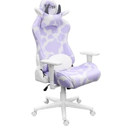 Techni Sport Cow Series Ergonomic Fabric Computer Gaming Chair, Lavender