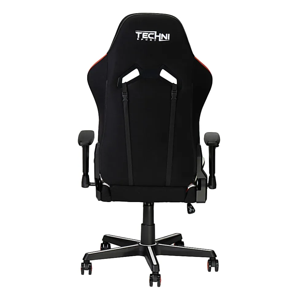 Techni Sport Echo 2.0 Ergonomic Fabric Computer Gaming Chair, Red/Black