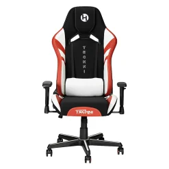 Techni Sport Echo 2.0 Ergonomic Fabric Computer Gaming Chair, Red/Black