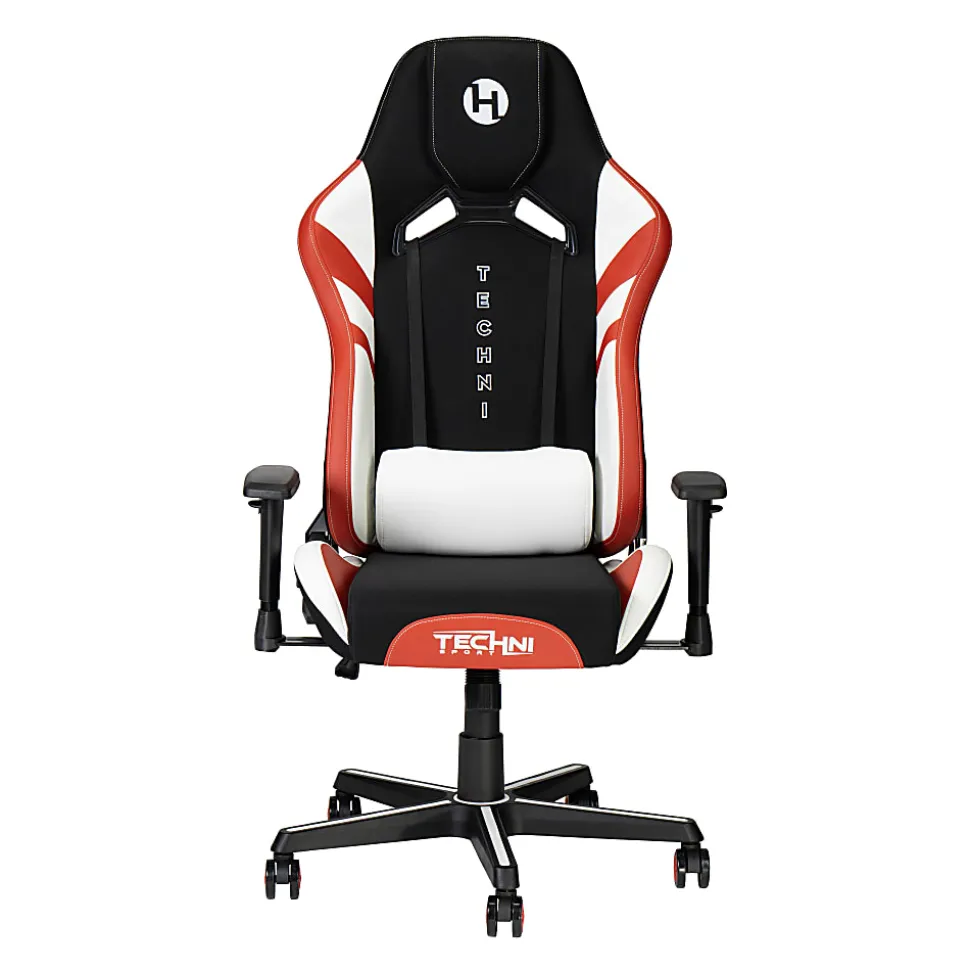 Techni Sport Echo 2.0 Ergonomic Fabric Computer Gaming Chair, Red/Black