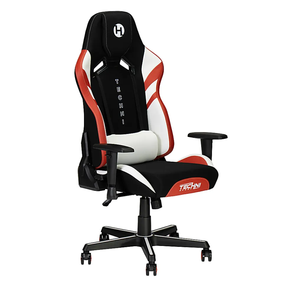 Techni Sport Echo 2.0 Ergonomic Fabric Computer Gaming Chair, Red/Black