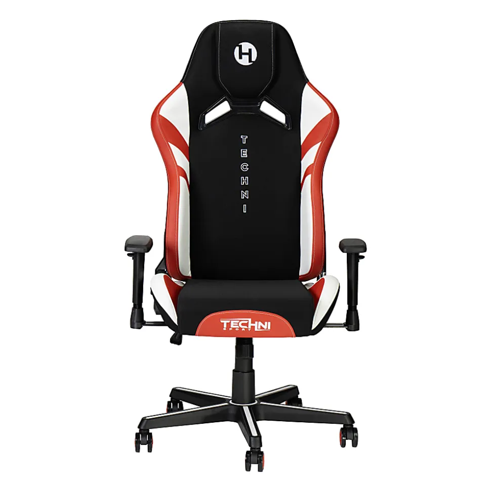 Techni Sport Echo 2.0 Ergonomic Fabric Computer Gaming Chair, Red/Black