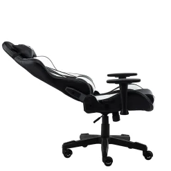 Techni Sport Ergonomic Faux Leather Computer Gaming Chair, White/Black