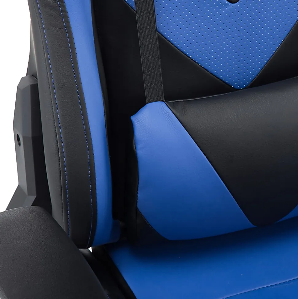 Techni Sport Ergonomic Faux Leather Computer Gaming Chair, Black/Blue
