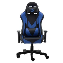 Techni Sport Ergonomic Faux Leather Computer Gaming Chair, Black/Blue