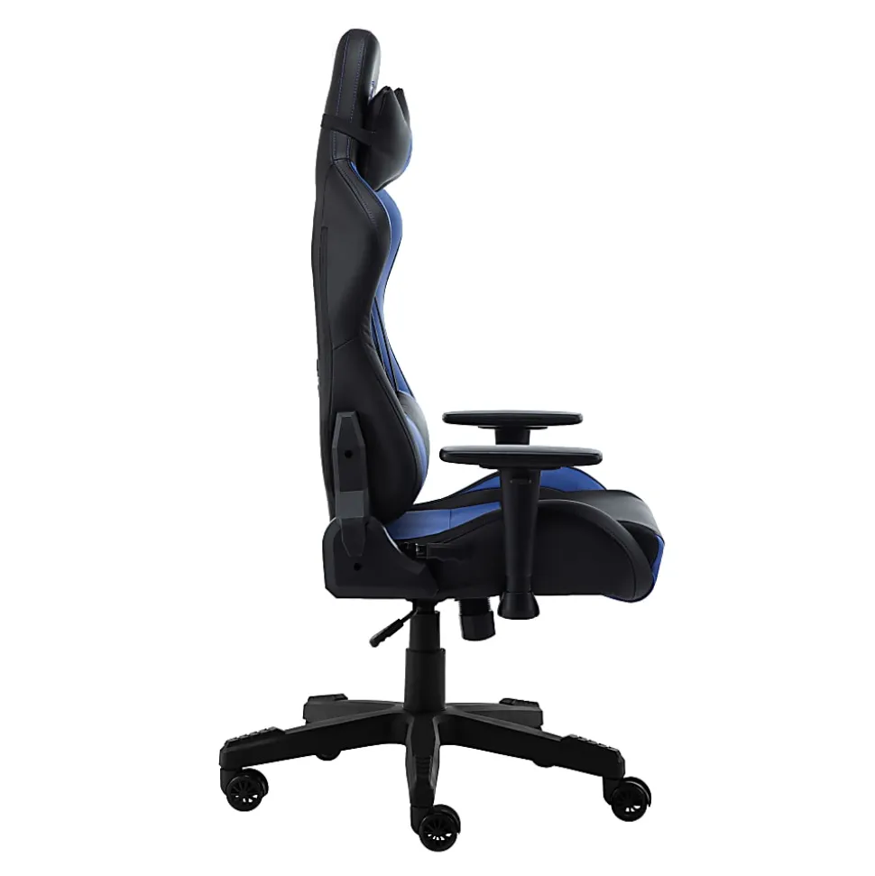 Techni Sport Ergonomic Faux Leather Computer Gaming Chair, Black/Blue