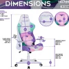 Techni Sport Kawaii Ergonomic Faux Leather Computer Gaming Chair, Multicolor