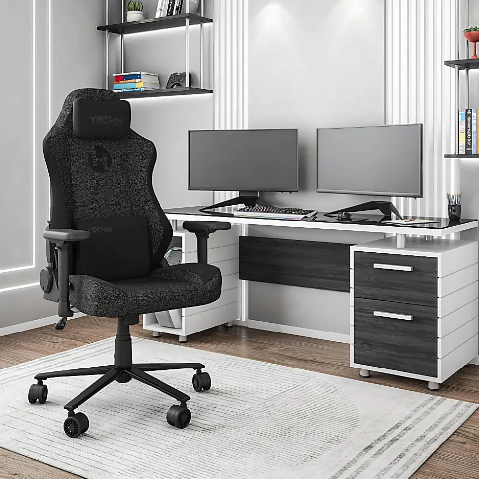 Techni Sport Orion Series Ergonomic Fabric Computer Gaming Chair, Black