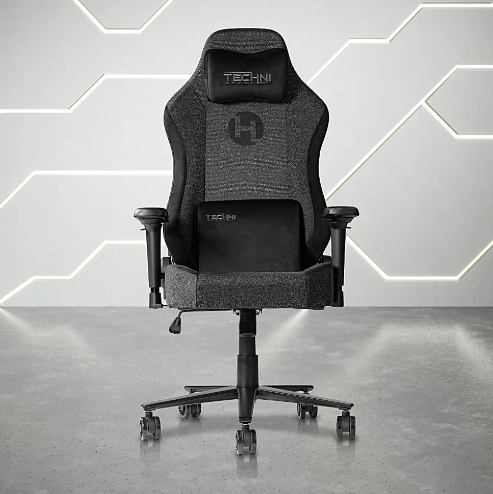 Techni Sport Orion Series Ergonomic Fabric Computer Gaming Chair, Black