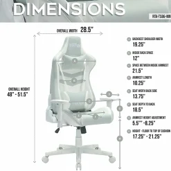 Techni Sport Pastel Series Ergonomic Faux Leather Computer Gaming Chair, Mint Green