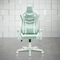 Techni Sport Pastel Series Ergonomic Faux Leather Computer Gaming Chair, Mint Green