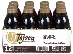 Tejava Original Unsweetened Black Tea Bags, 16.9 Oz, Carton Of 12