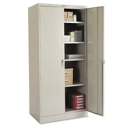 Tennsco Deluxe Steel Storage Cabinet, 4 Adjustable Shelves, 78"H x 36"W x 24"D, Light Gray