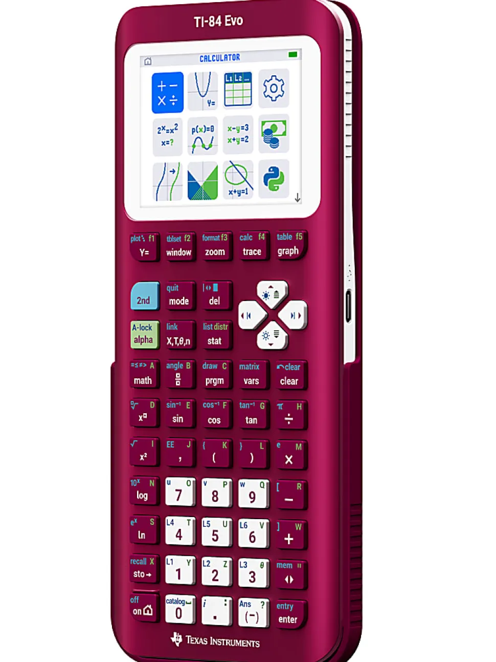 Texas Instruments TI-84 Evo Graphing Calculator, Raspberry Metallic, Total Qty 1