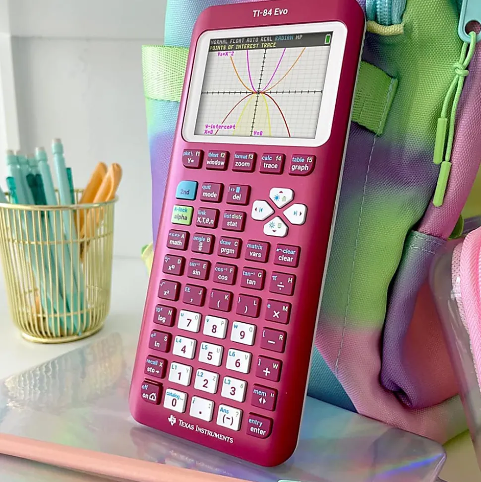 Texas Instruments TI-84 Evo Graphing Calculator, Raspberry Metallic, Total Qty 1