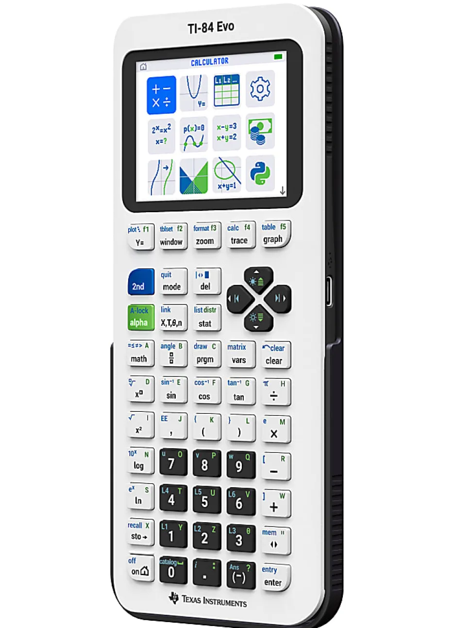 Texas Instruments TI-84 Evo Graphing Calculator, White, Total Qty 1