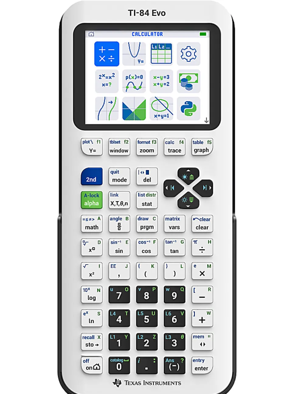 Texas Instruments TI-84 Evo Graphing Calculator, White, Total Qty 1