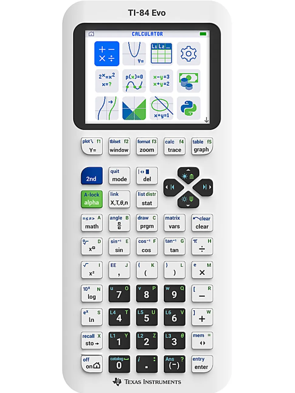 Texas Instruments TI-84 Evo Graphing Calculator, White, Total Qty 1