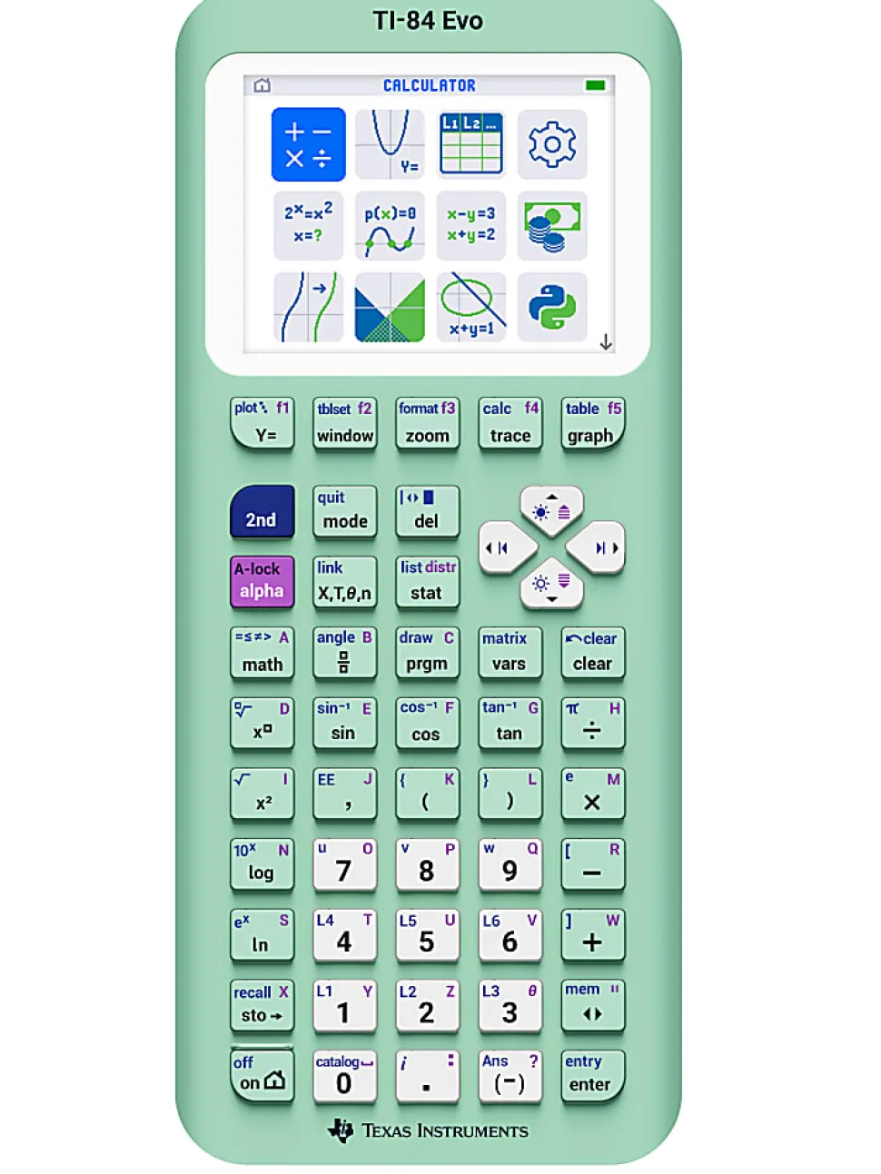 Texas Instruments TI-84 Evo Graphing Calculator, Mint, Total Qty 1